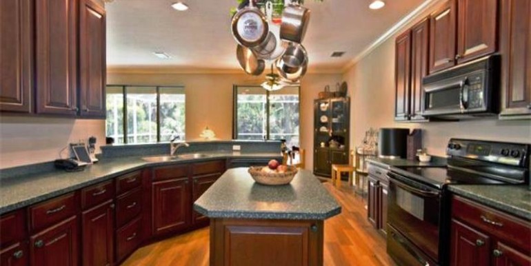 Loads of cabinets and space to work and entertain.